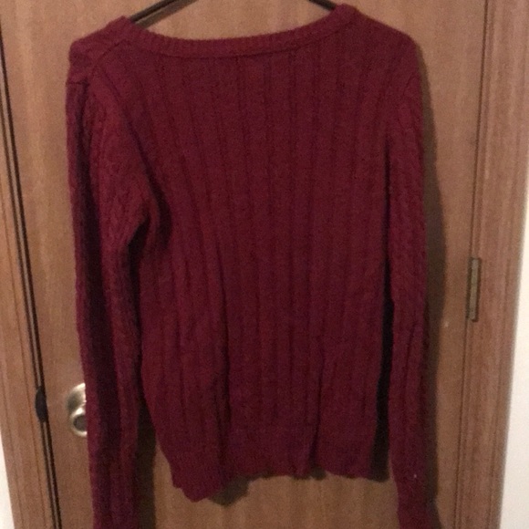 Maroon V Neck Sweater - Picture 2 of 5